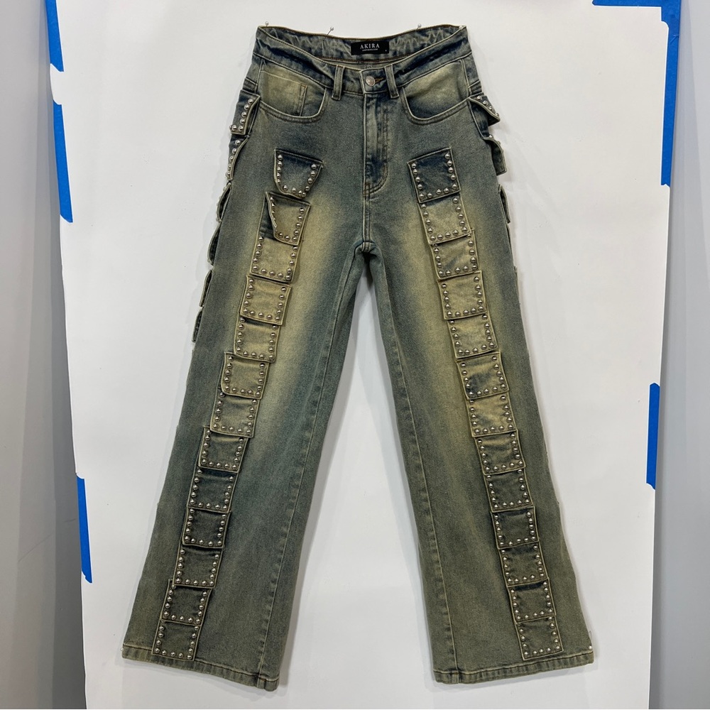 AKIRA Studded Acid Wash Women's Jeans